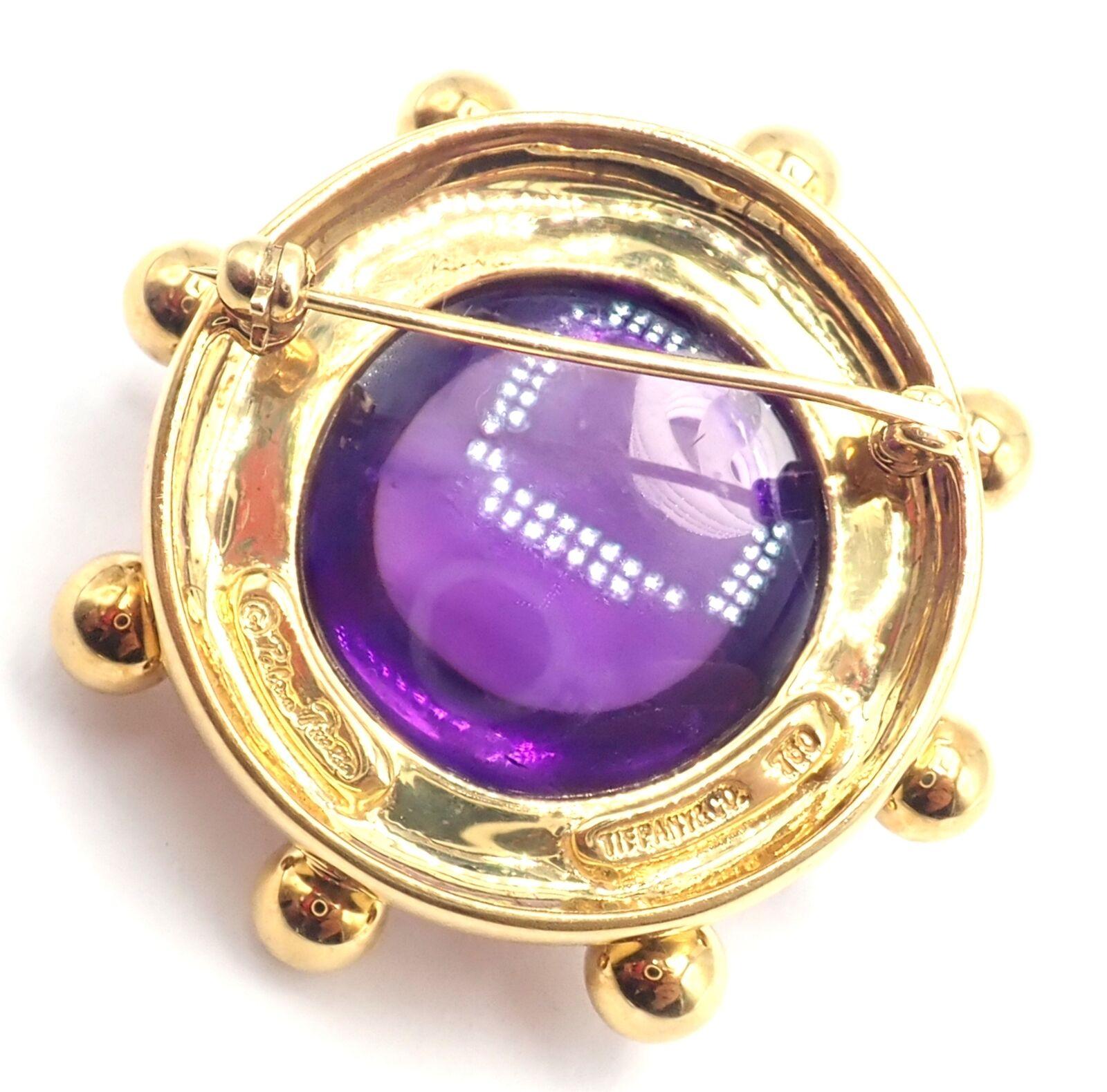 Vintage Tiffany & Co Paloma Picasso Large Amethyst Brooch Pin For Sale 3