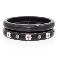 Vintage Tiffany & Co Paloma Picasso Zellige Black Laquer Bangle Set