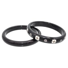 Vintage Tiffany & Co Paloma Picasso Zellige Black Laquer Bangle Set