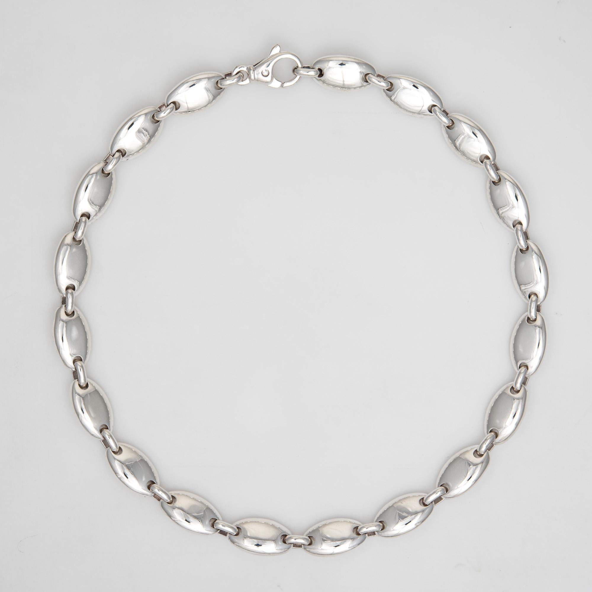 Finely detailed vintage Tiffany & Co 'pebble' necklace crafted in sterling silver.  

The necklace is a retired piece and no longer made by Tiffany & Co. The pebble links make a great statement with the 16