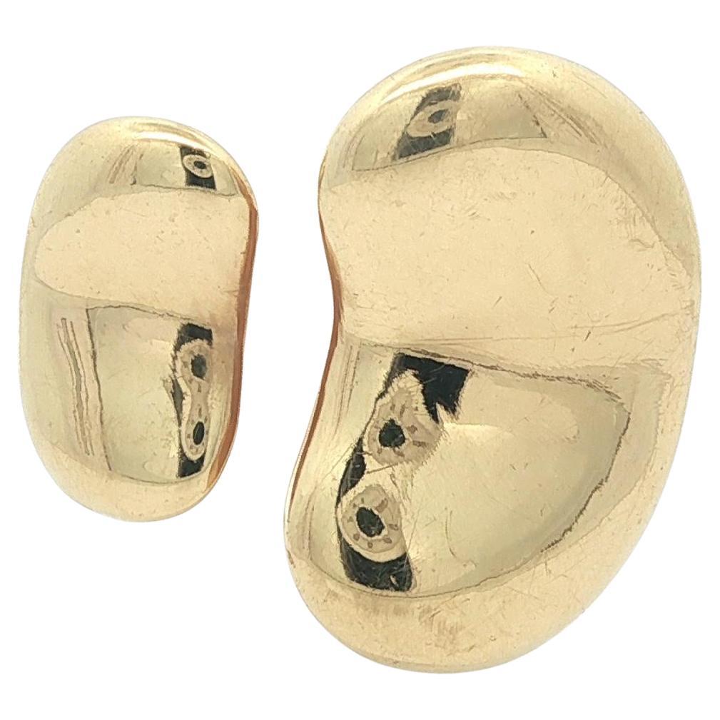 Vintage Tiffany 
Co. Peretti Solid 18k Yellow Gold Dual Bean Ring im Angebot