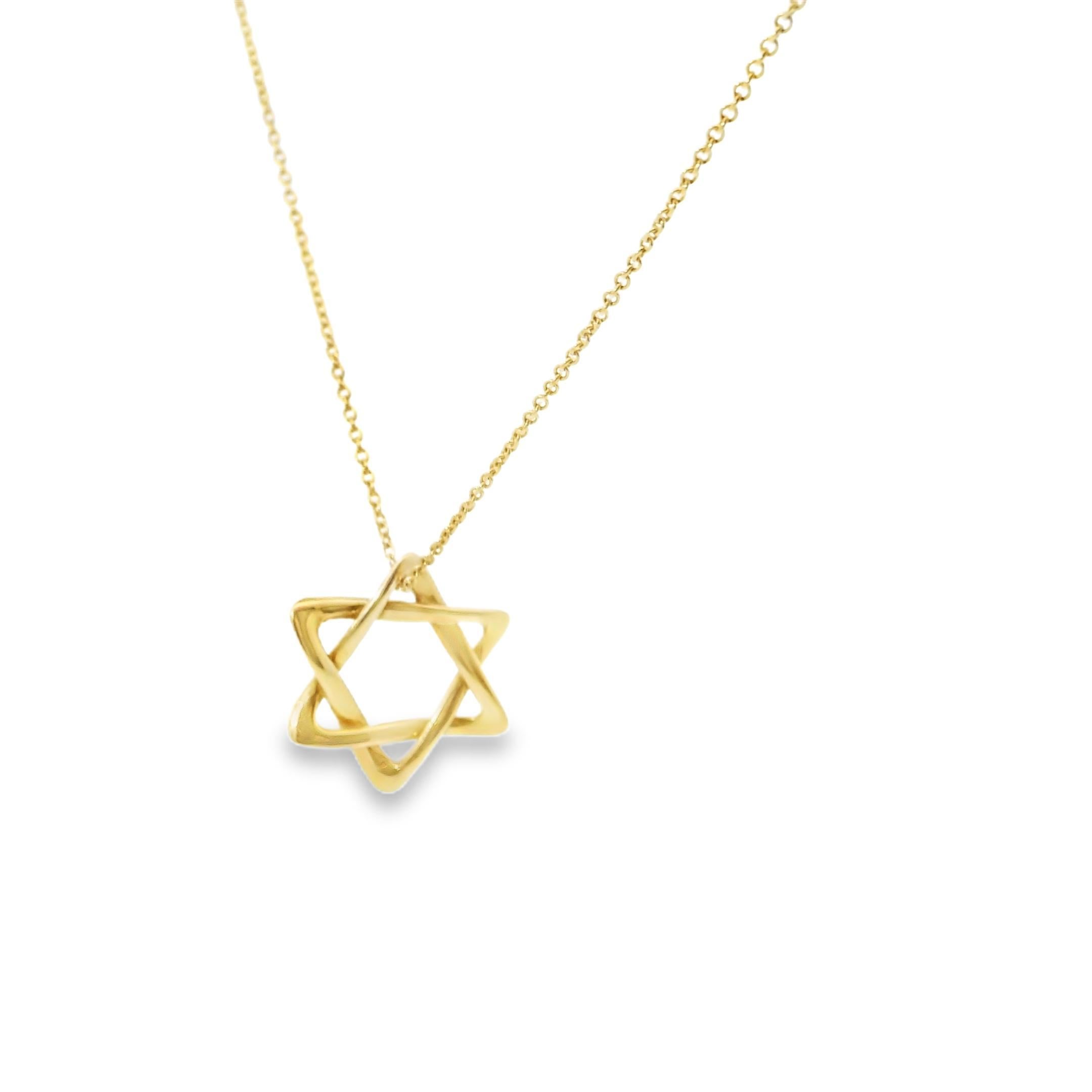 Vintage Tiffany & Co. Pendentif Peretti étoile de David en or 18k Pour femmes en vente