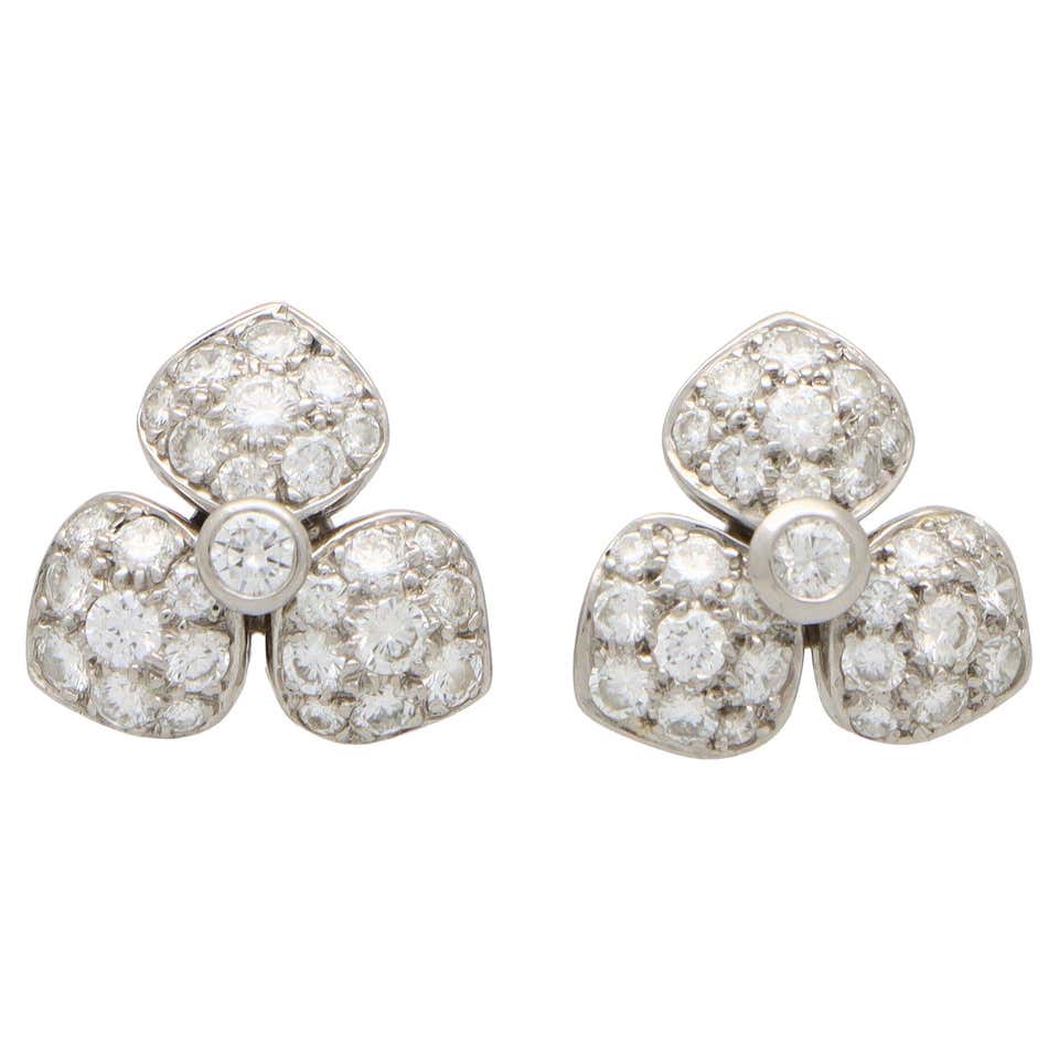 Tiffany and Co Victoria Platinum Diamond Aquamarine Earrings at 1stDibs ...