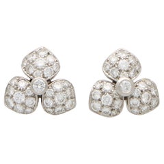 Weinlese Tiffany & Co. Blütenblätter Diamant-Ohrringe in Platin gefasst
