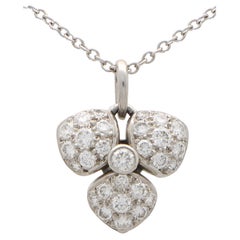 Vintage Tiffany & Co. Petals Diamond Pendant Set in Platinum