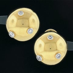 Vintage Tiffany & Co. Picasso 18k Gold Platinum Diamond Large Domed Earrings