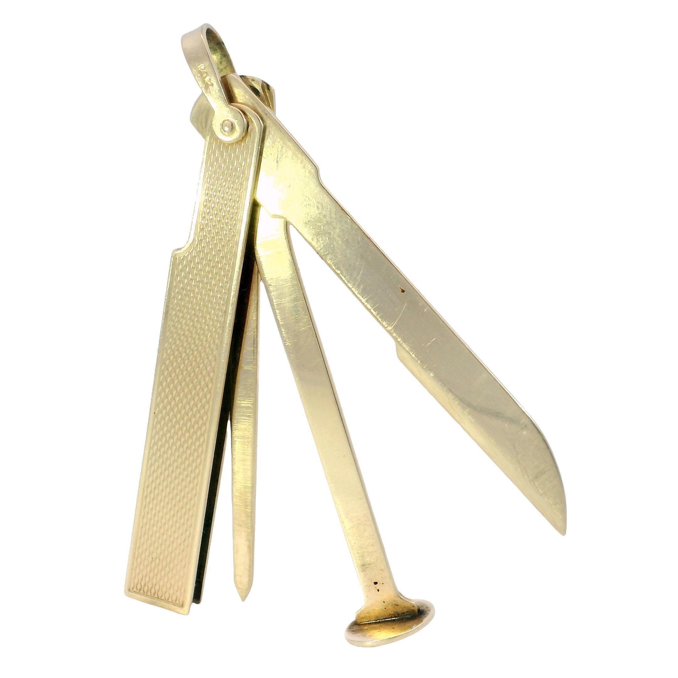 Vintage Tiffany & Co. Pipe Cleaner Tool 14K Yellow Gold In Good Condition For Sale In Fairfield, CT