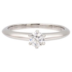 Weinlese Tiffany & Co. Platin .27 ct E VVS1 Diamant Solitär Verlobungsring