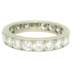 Weinlese Tiffany & Co. Platin 2ct Pave Diamant Eternity Stack Ehering