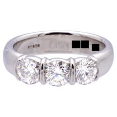 Vintage Tiffany & Co. Platinum 3 Stone Round Cut Engagement Ring 1.56ct TW FVS