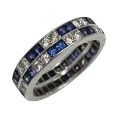 Vintage Tiffany & Co. Platinum 3.00ctw Sapphire & Diamond Eternity Band