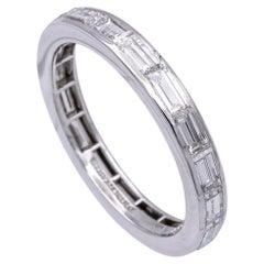 Weinlese Tiffany & Co. Platin Baguette Channel 3mm Bandring