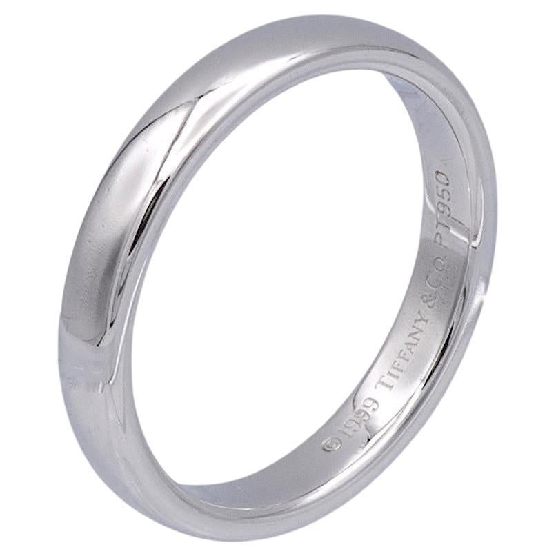 Vintage Tiffany & Co. Anneau de mariage Classic 3 mm en platine Taille 4.5 en vente