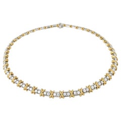Weinlese Tiffany & Co. Platin Diamant 18 Karat Gold X Gliederhalskette mit Collier