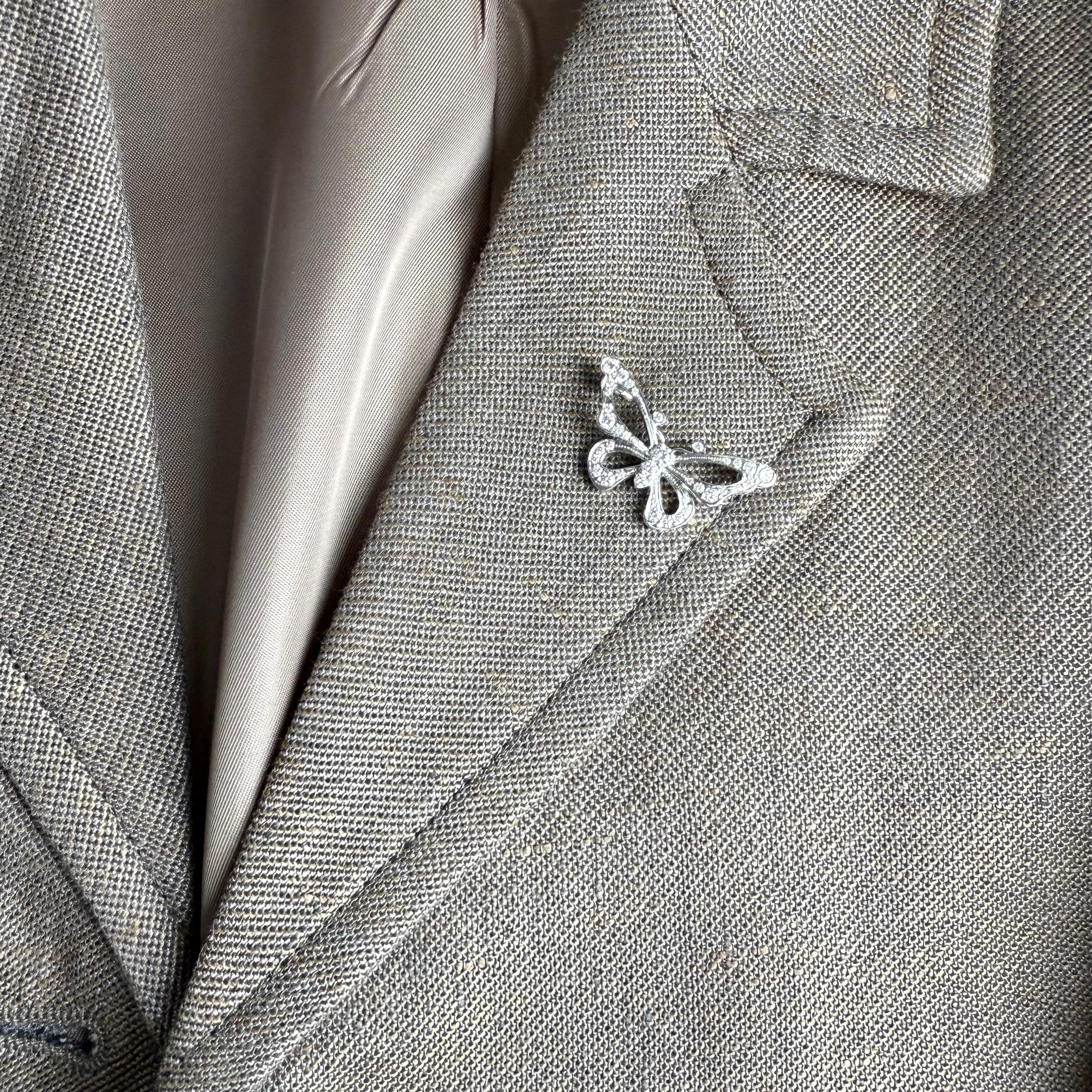 Women's or Men's Vintage Tiffany & Co. Platinum Diamond Butterfly Brooch For Sale