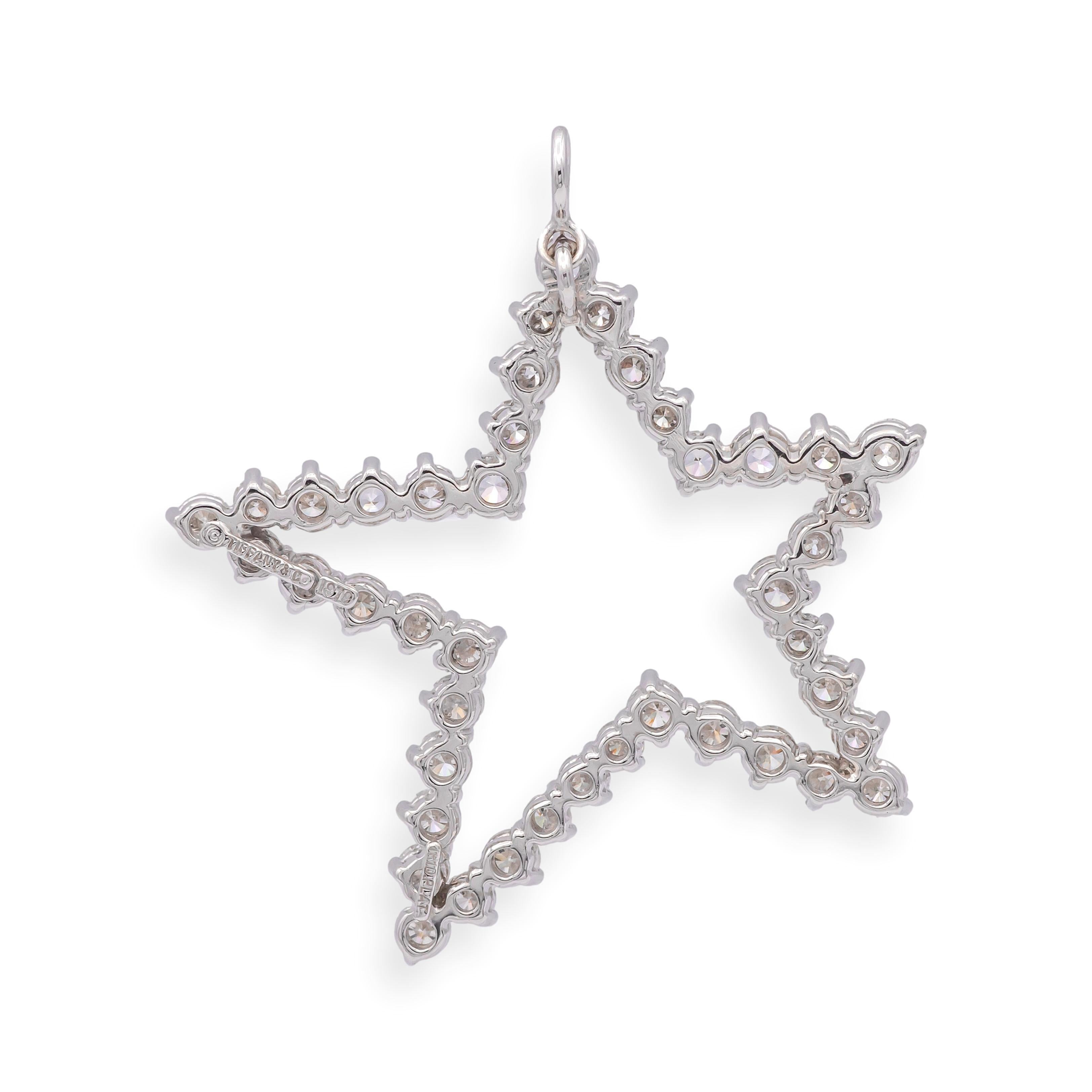 Tiffany & Co. d'epoca. Ciondolo a stella in platino con diamante da 3,01 carati, 1979 in vendita 3
