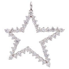 Weinlese Tiffany & Co. Platin-Diamant-Stern-Anhänger mit 3,01 Karat, 1979