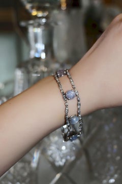 Vintage Tiffany & Co. Platinum Diamond Star Sapphire Bracelet