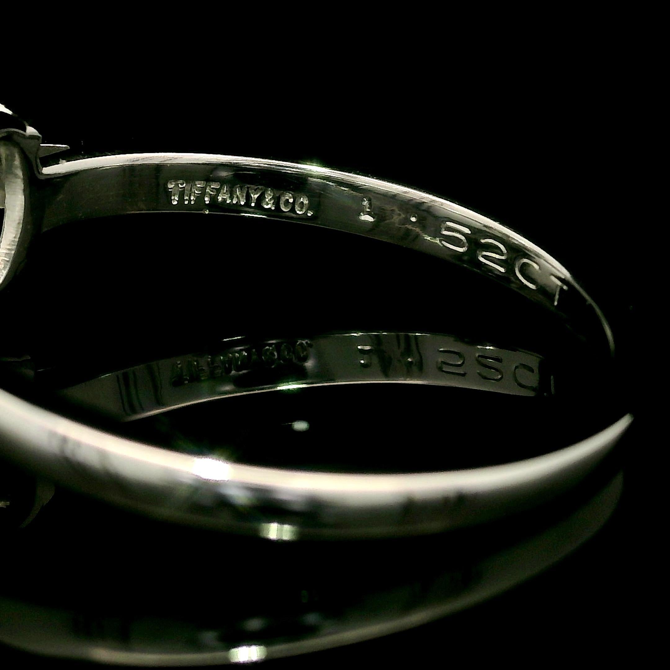 Weinlese Tiffany & Co. Platin GIA 1,52 Karat Oval Diamant Solitär Verlobungsring im Angebot 10