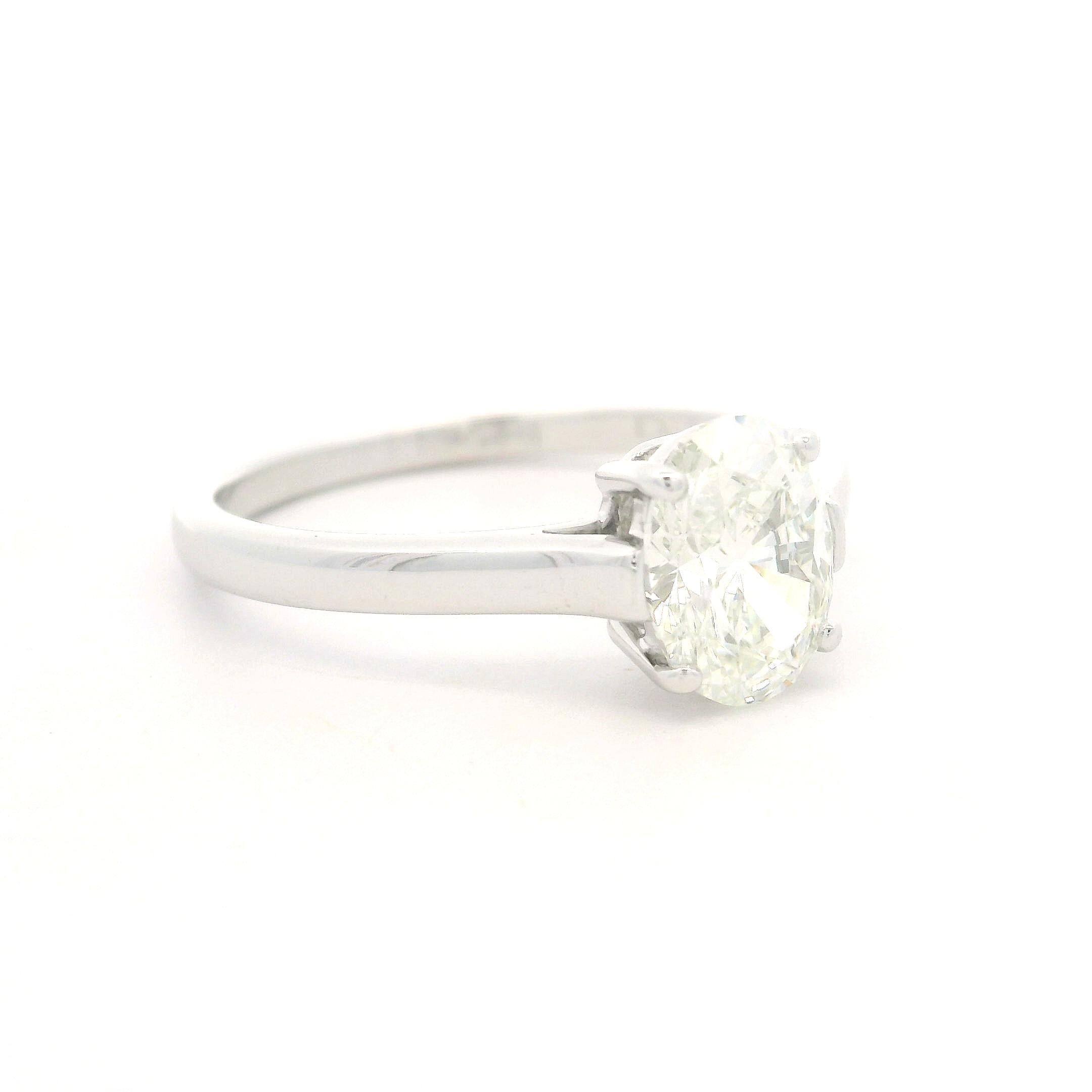 Weinlese Tiffany & Co. Platin GIA 1,52 Karat Oval Diamant Solitär Verlobungsring im Angebot 12
