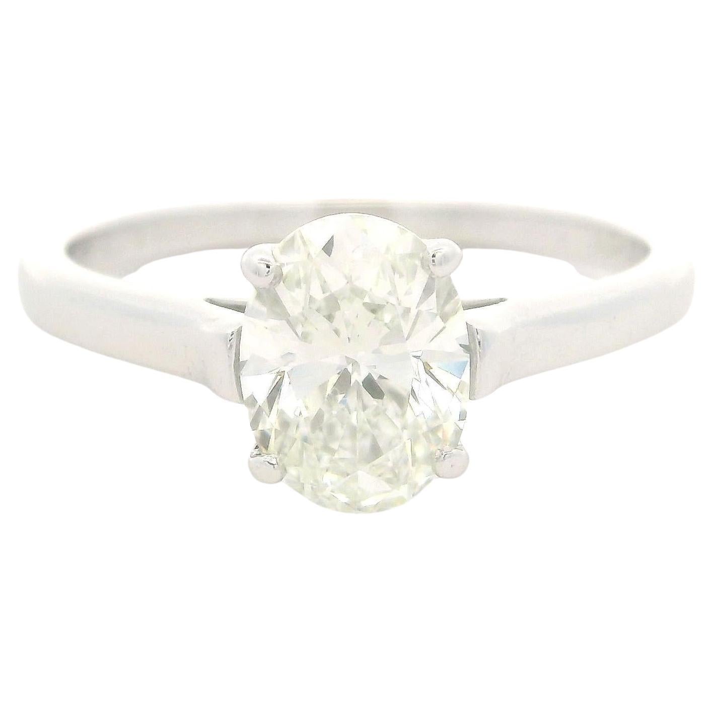 Vintage Tiffany & Co. Platinum GIA 1.52ct Oval Diamond Solitaire Engagement Ring