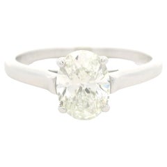 Vintage Tiffany & Co. Platinum GIA 1.52ct Oval Diamond Solitaire Engagement Ring
