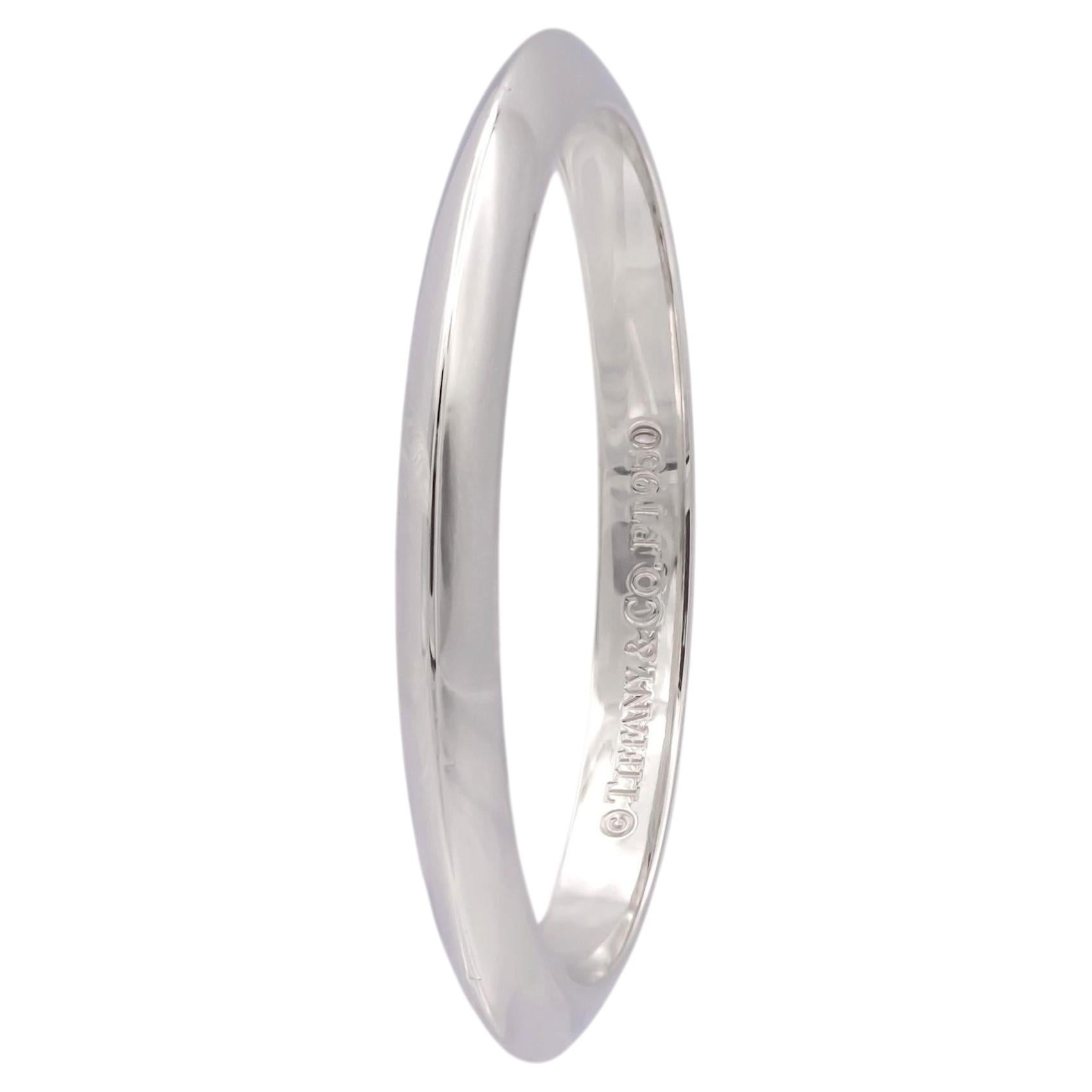 Weinlese Tiffany & Co. Ehering aus Platin mit messerscharfer Kante, 2 mm, Ringgröße 6,25