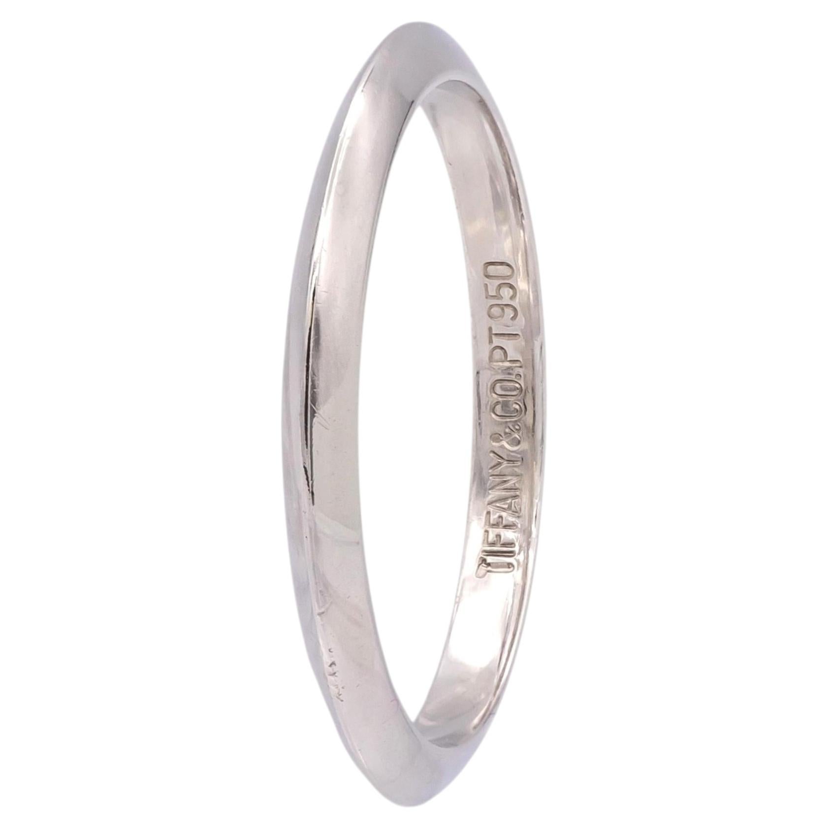 Weinlese Tiffany & Co. Platin-Ehering mit Messerkante, 2 mm, Ringgröße 7,75