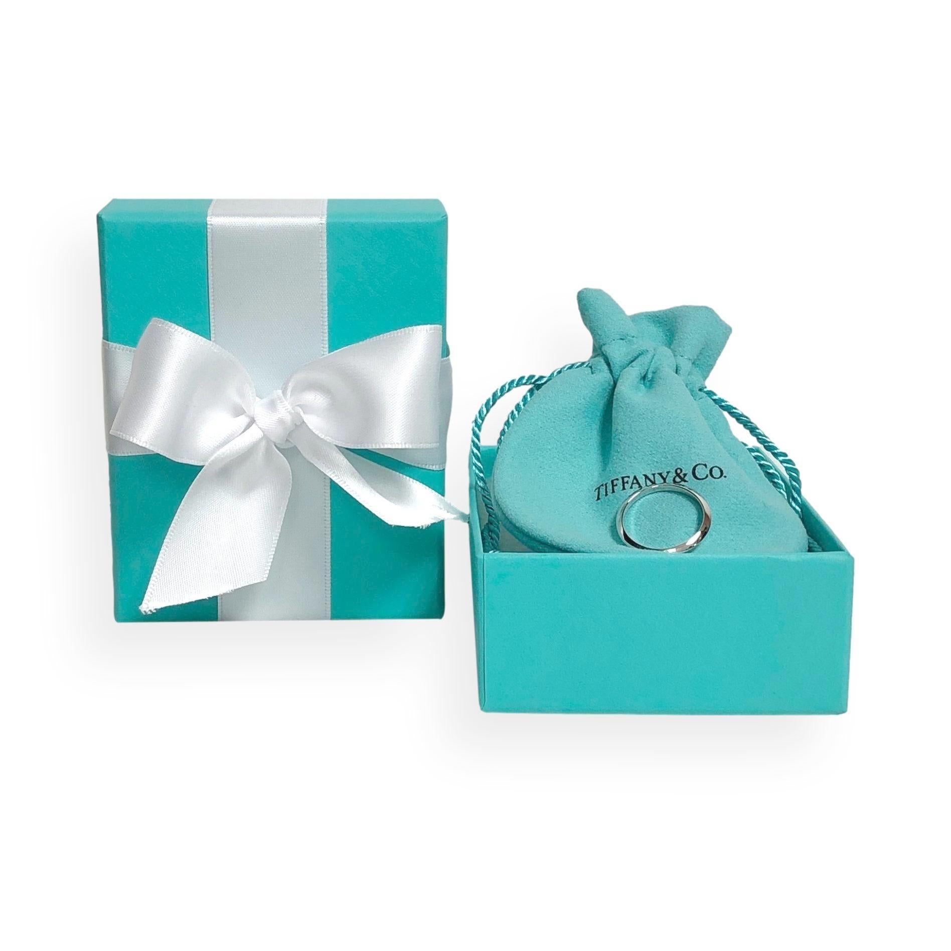 Weinlese Tiffany & Co. Platin Ehering mit Messerkante 2 mm Größe 6 im Angebot 9