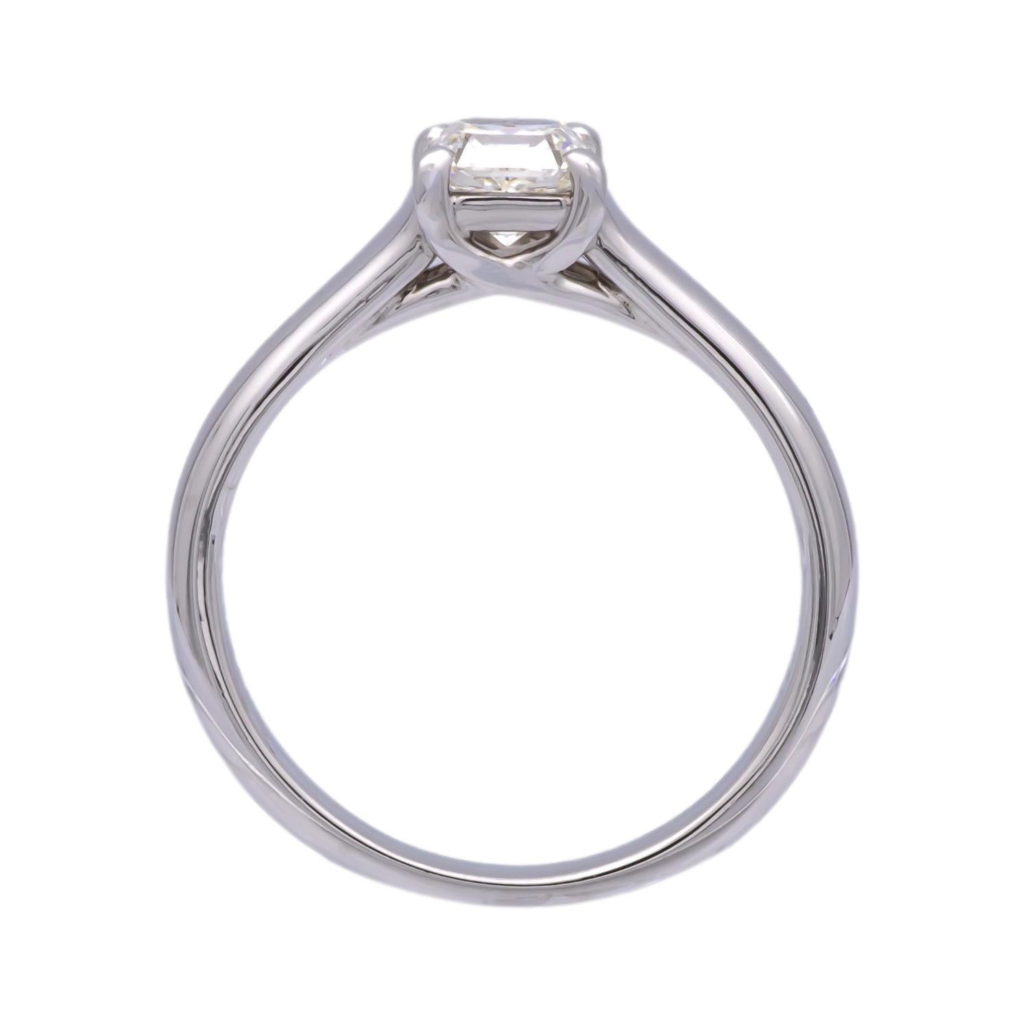 Women's Vintage Tiffany & Co. Platinum Lucida Diamond Engagement Ring .58ct I VVS1 For Sale