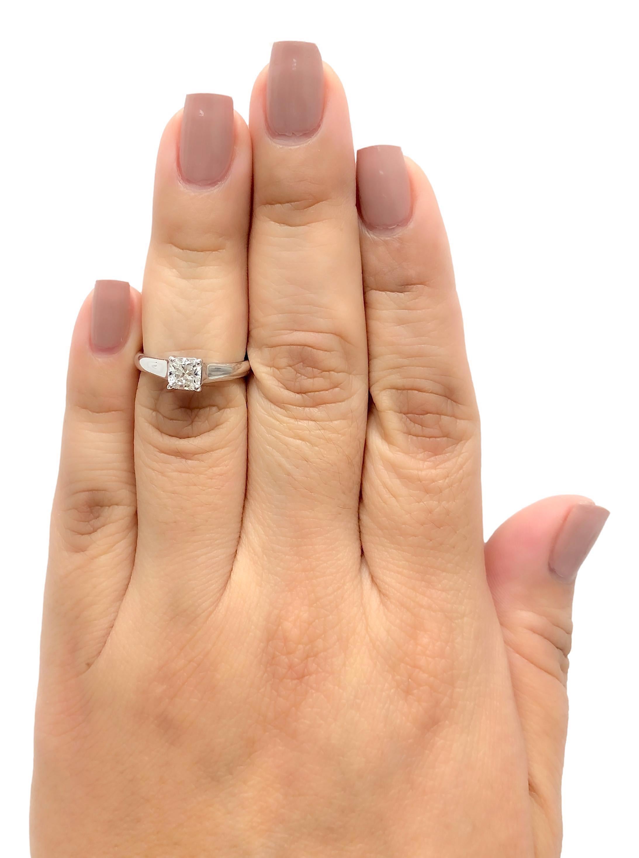 Vintage Tiffany & Co. Platinum Lucida Diamond Engagement Ring .58ct I VVS1 For Sale 1
