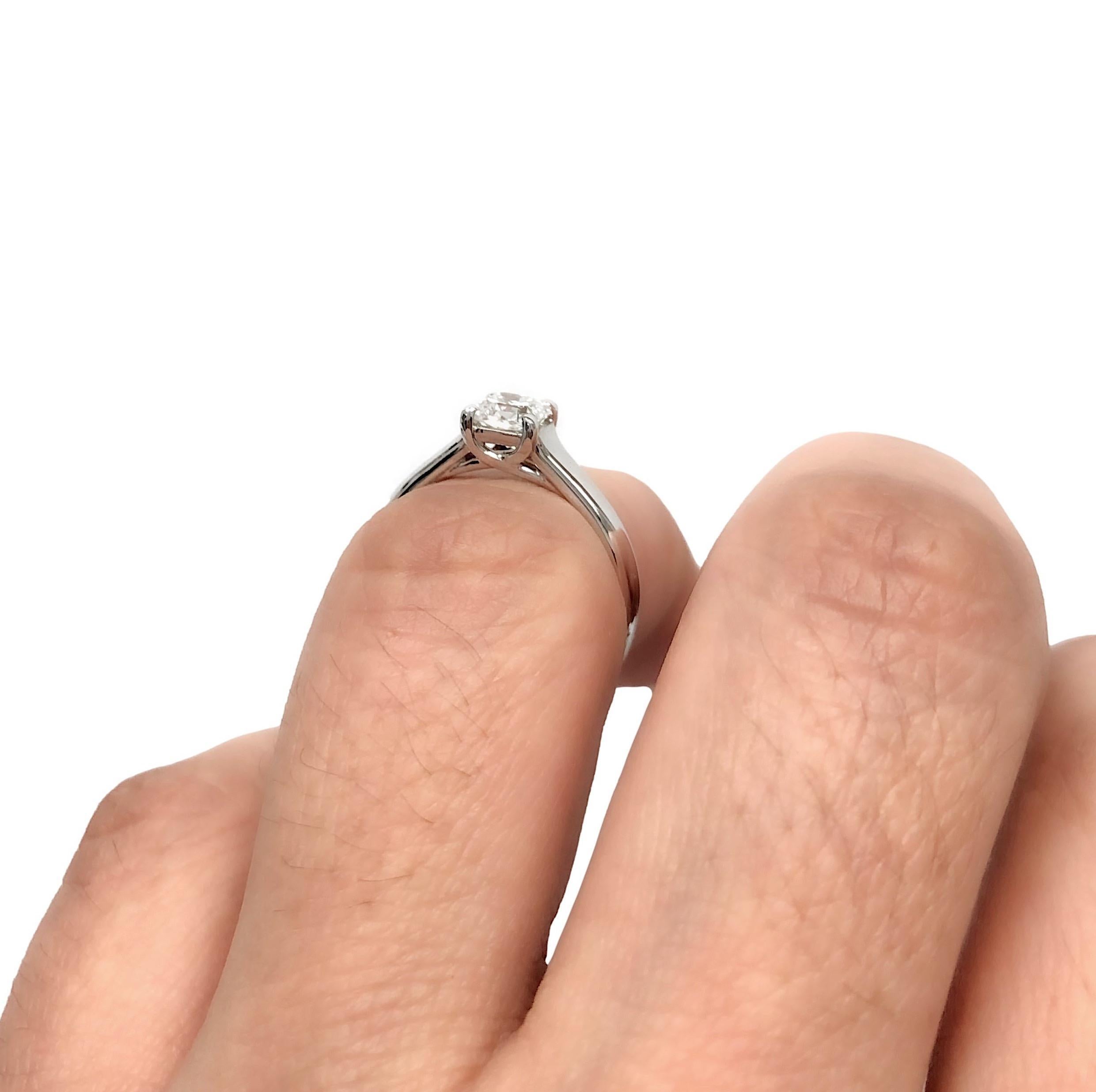 Vintage Tiffany & Co. Platinum Lucida Diamond Engagement Ring .58ct I VVS1 For Sale 3