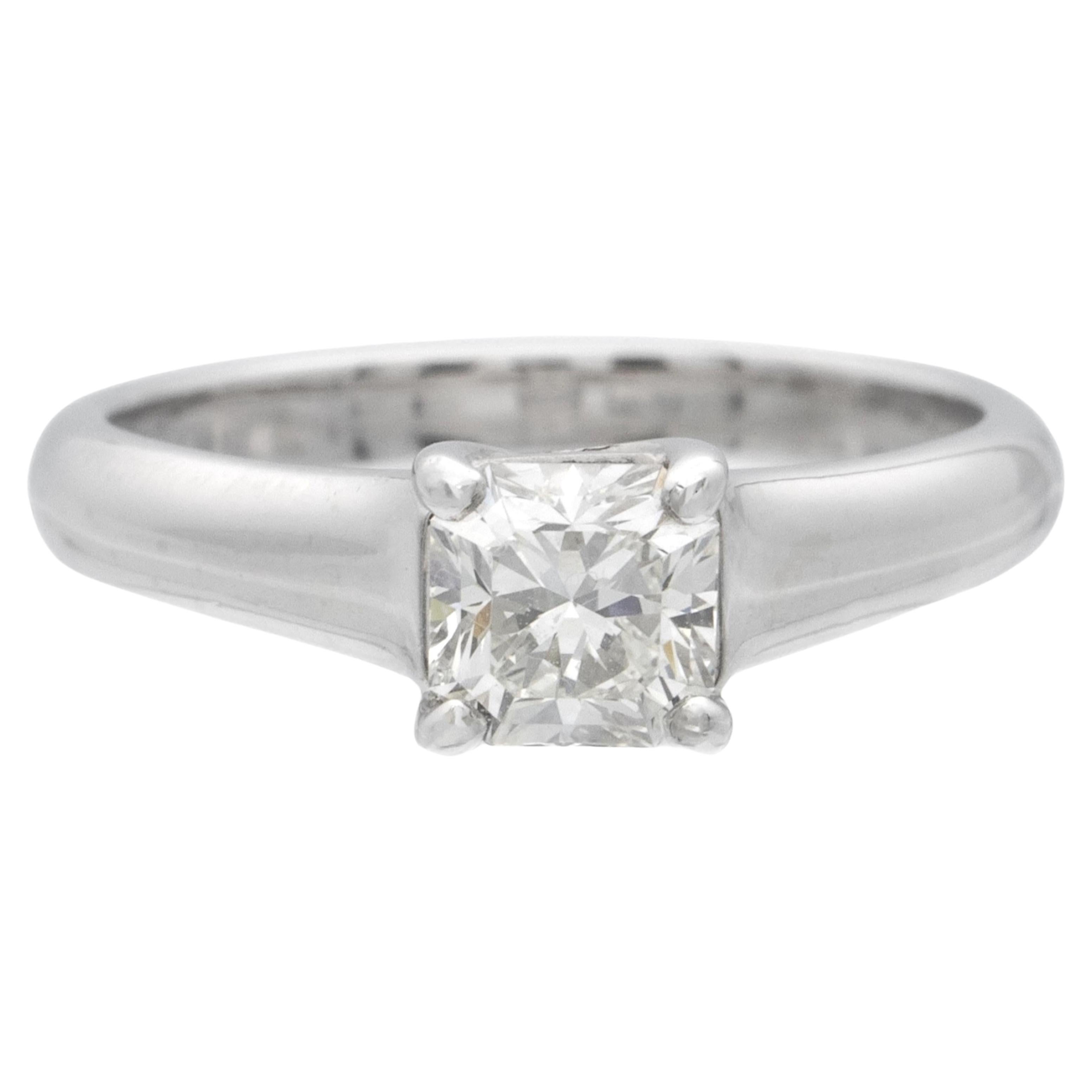 Vintage Tiffany & Co. Platinum Lucida Diamond Engagement Ring .58ct I VVS1