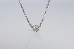 Vintage Tiffany Co Platinum Necklace Elsa Peretti Diamond by the Yard 0.22ct 1P