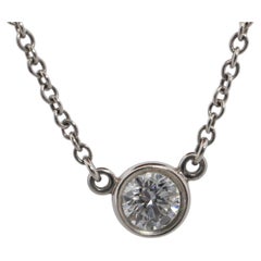 Vintage Tiffany Co Platinum Necklace Elsa Peretti Diamond by the Yard 0.22ct 1P