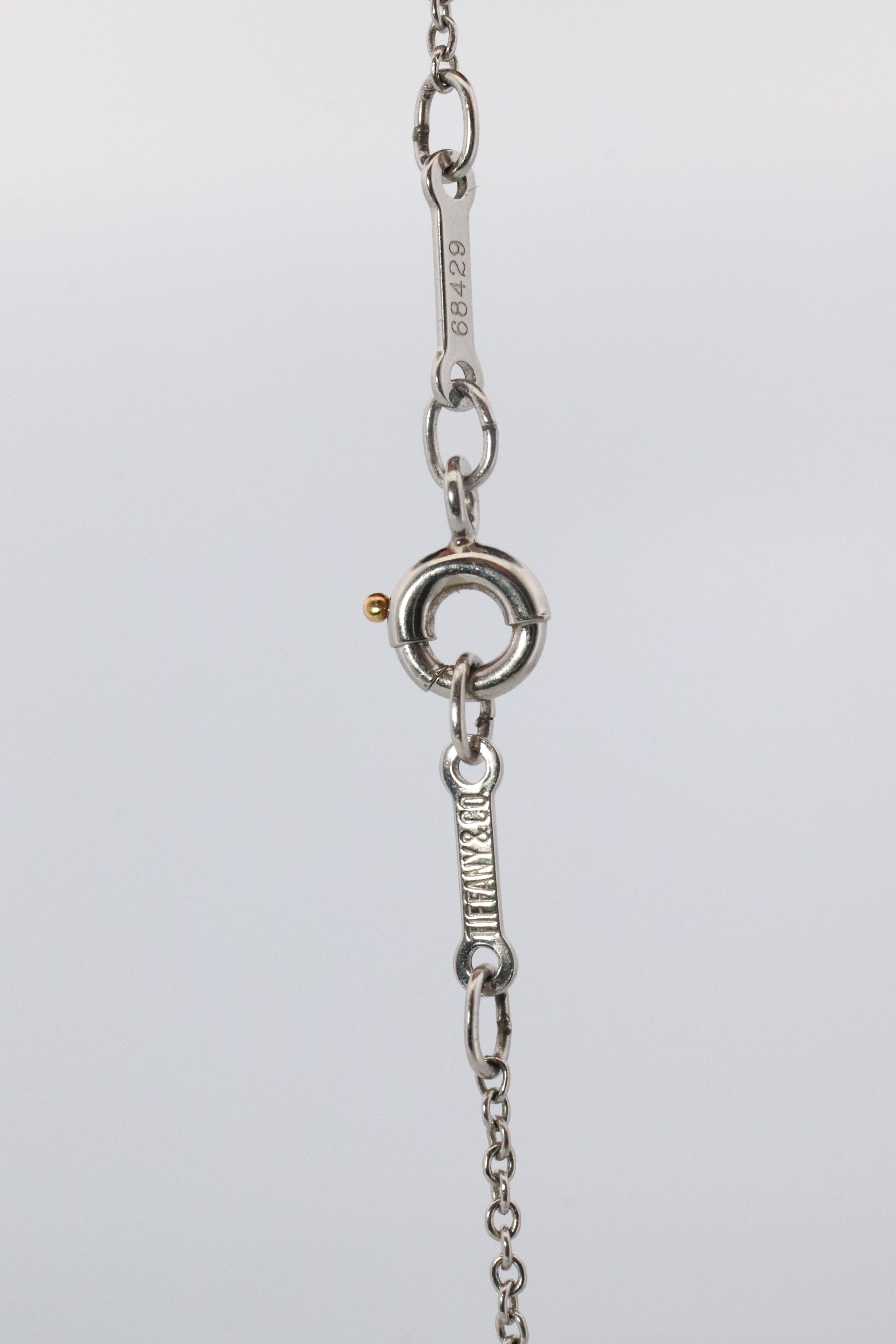 Vintage Tiffany Co Platinum Necklace Elsa Peretti Diamond by the Yard 0.36ct 1P In Good Condition For Sale In Port Charlotte, FL