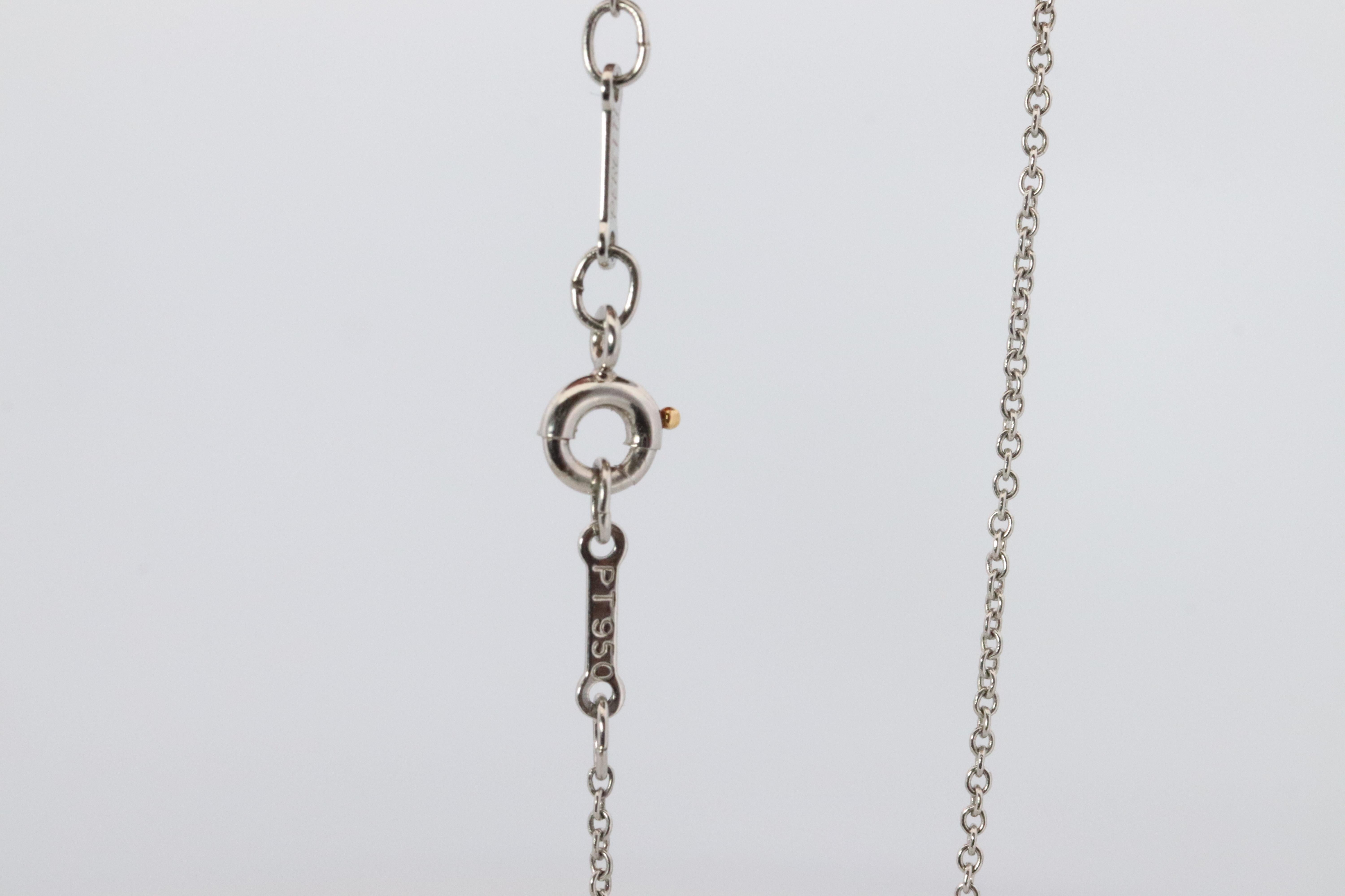 Women's Vintage Tiffany Co Platinum Necklace Elsa Peretti Diamond by the Yard 0.36ct 1P For Sale