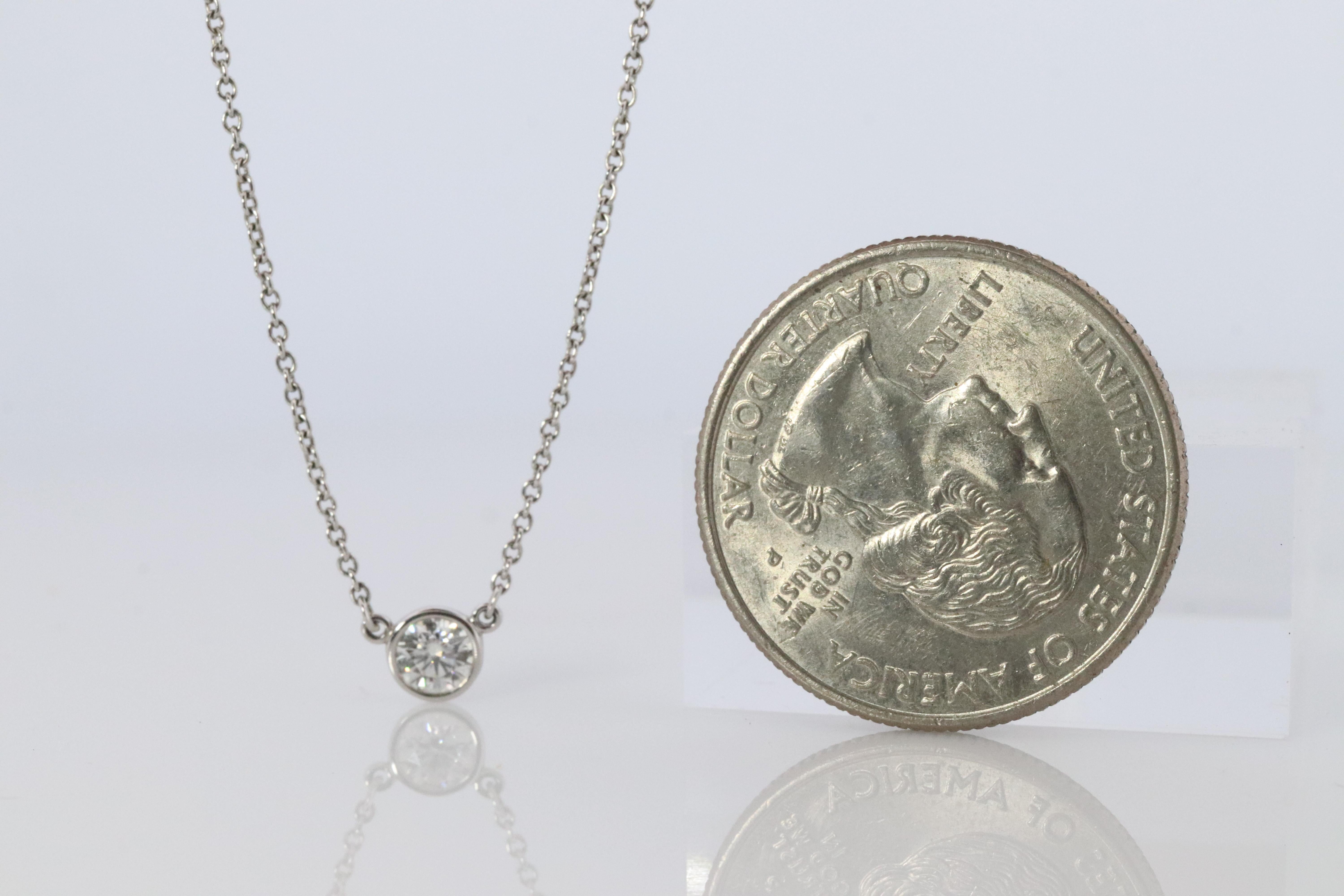 Vintage Tiffany Co Platinum Necklace Elsa Peretti Diamond by the Yard 0.36ct 1P For Sale 1