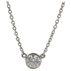 Vintage Tiffany Co Platin Halskette Elsa Peretti Diamant von der Yard 0,36ct 1P