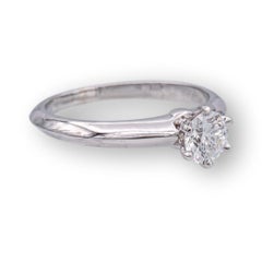 Vintage Tiffany & Co. Platinum Solitaire Round Diamond Engagement Ring .46 EVS2
