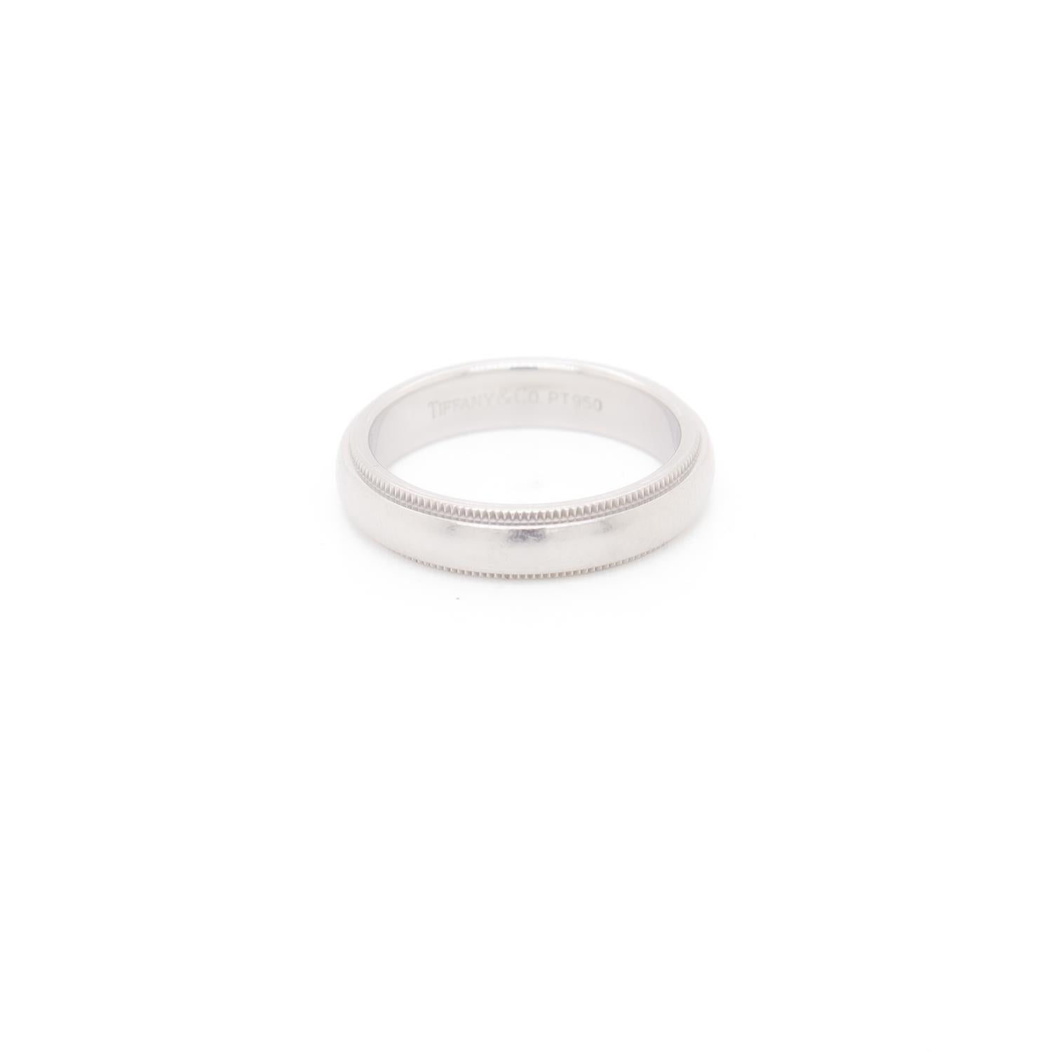 Vintage Tiffany & Co. Platinum Wedding Band Ring in vendita 7