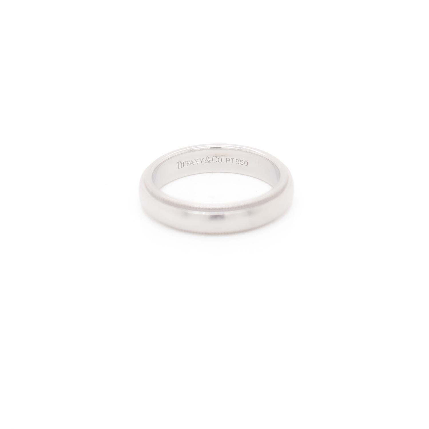 Vintage Tiffany & Co. Platinum Wedding Band Ring in vendita 8