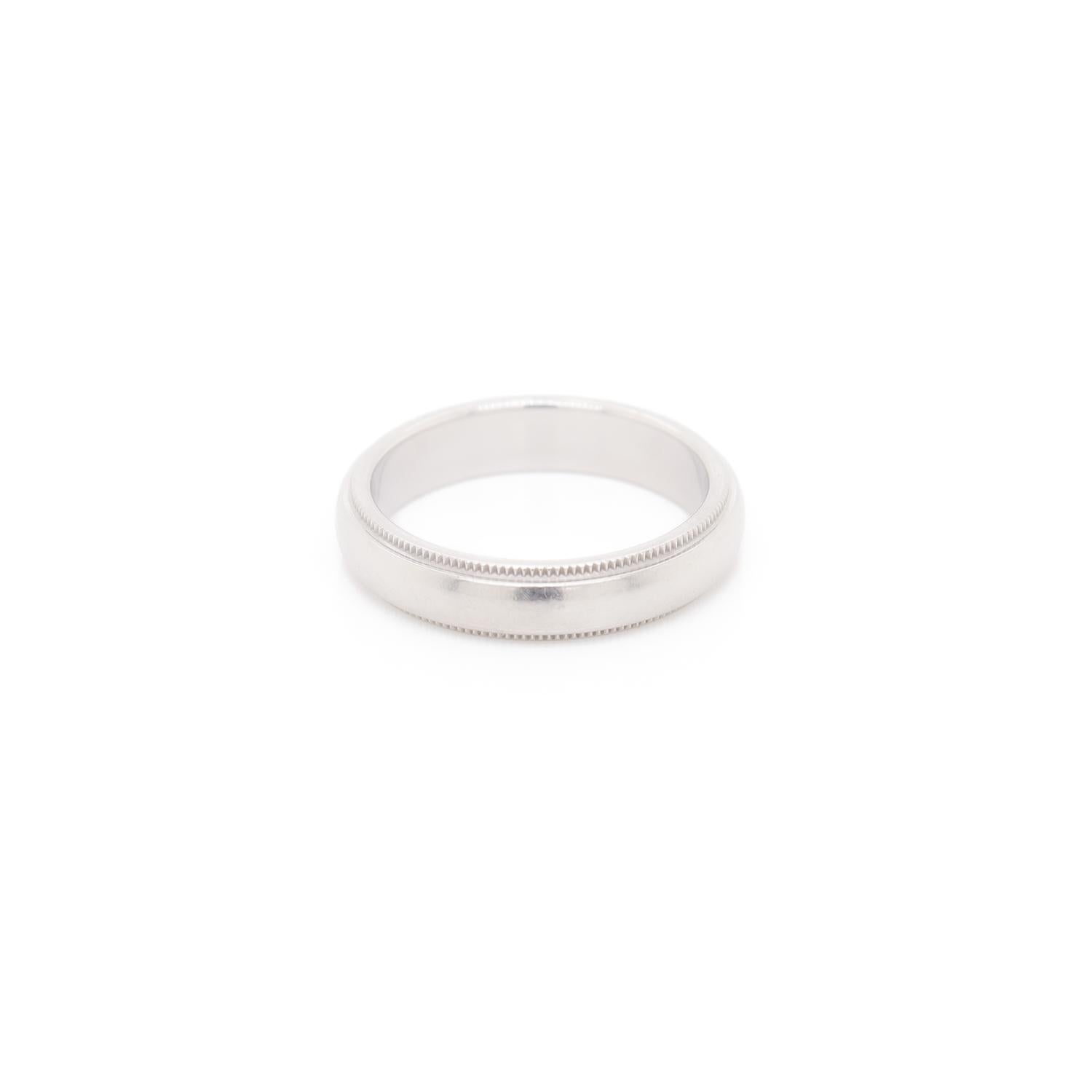 Vintage Tiffany & Co. Platinum Wedding Band Ring in vendita 1