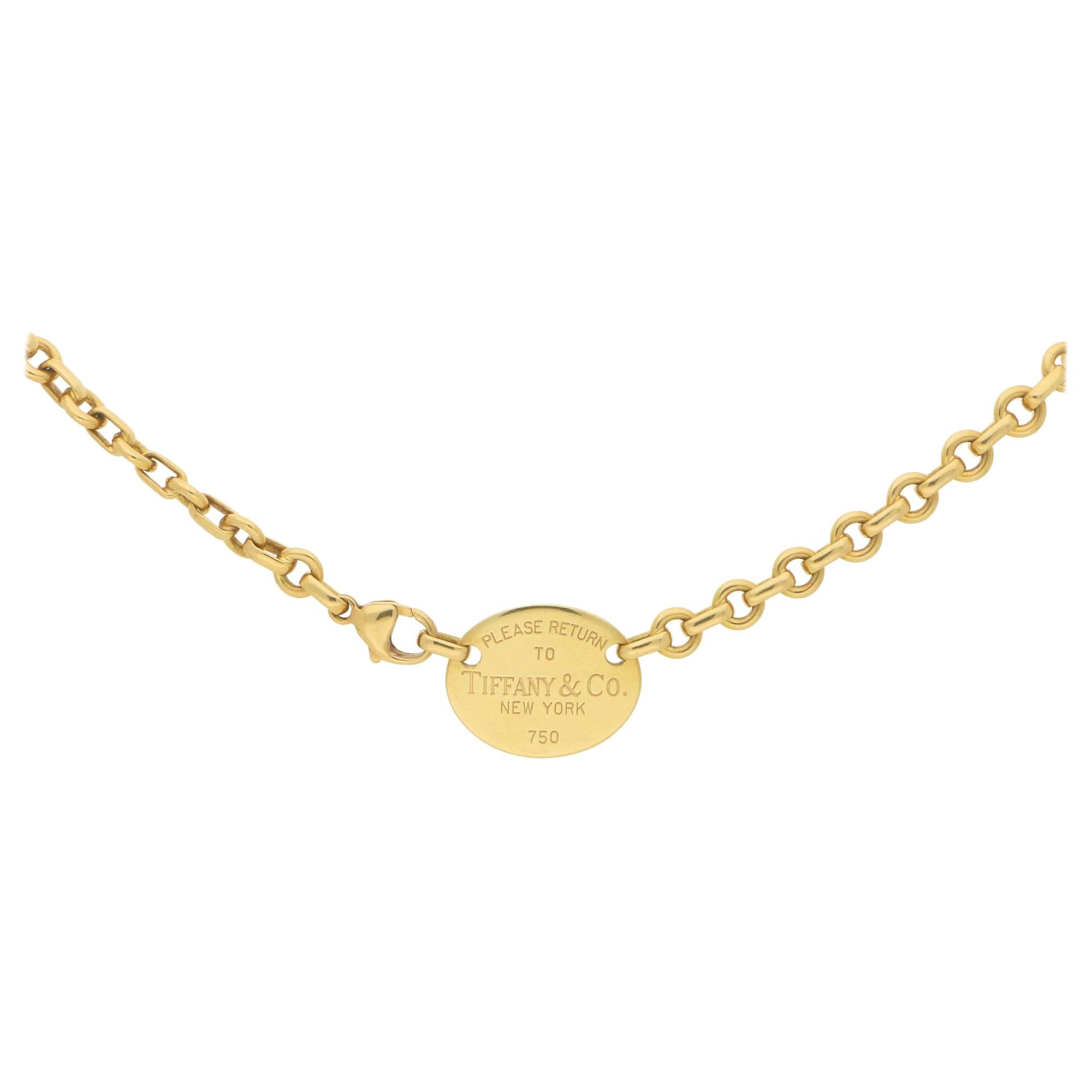 TIFFANY & CO Return to Tiffany 18ct yellow-gold pendant necklace