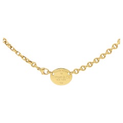Retro Tiffany & Co. 'Please Return to Tiffany' 18 Carat Yellow Gold Necklace