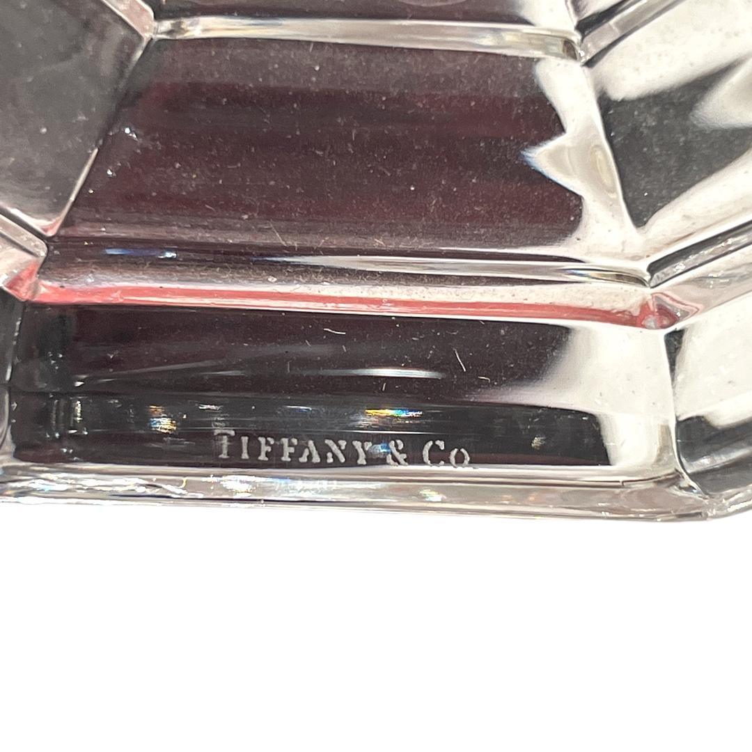 Contemporary Vintage Tiffany & Co. “Plymouth” Crystal Clear Candlestick Holders (Pair) For Sale