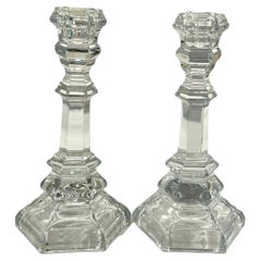 Tiffany & Co. d'epoca. Portacandele in cristallo trasparente "Plymouth" (coppia)