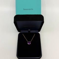 Vintage Tiffany & Co. Purple Amethyst Sparkler 18k Rose Gold Pendant Necklace