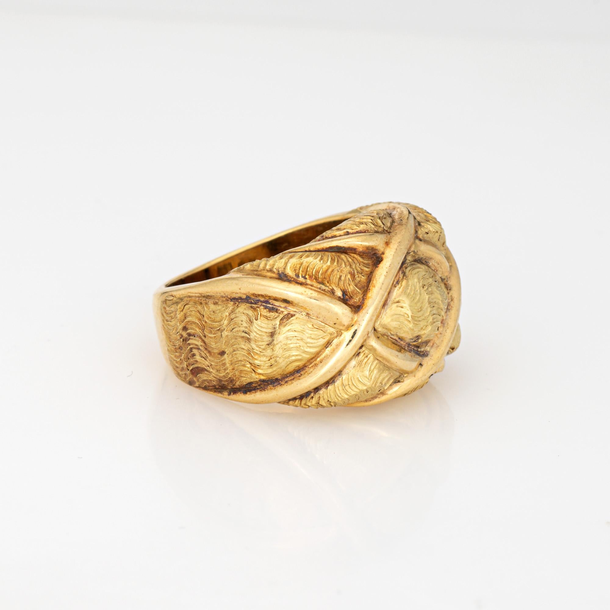 Vintage Tiffany & Co Anillo de colcha Cúpula Banda 18k Oro Amarillo Sz 5.5 Joyería Firmado Moderno en venta
