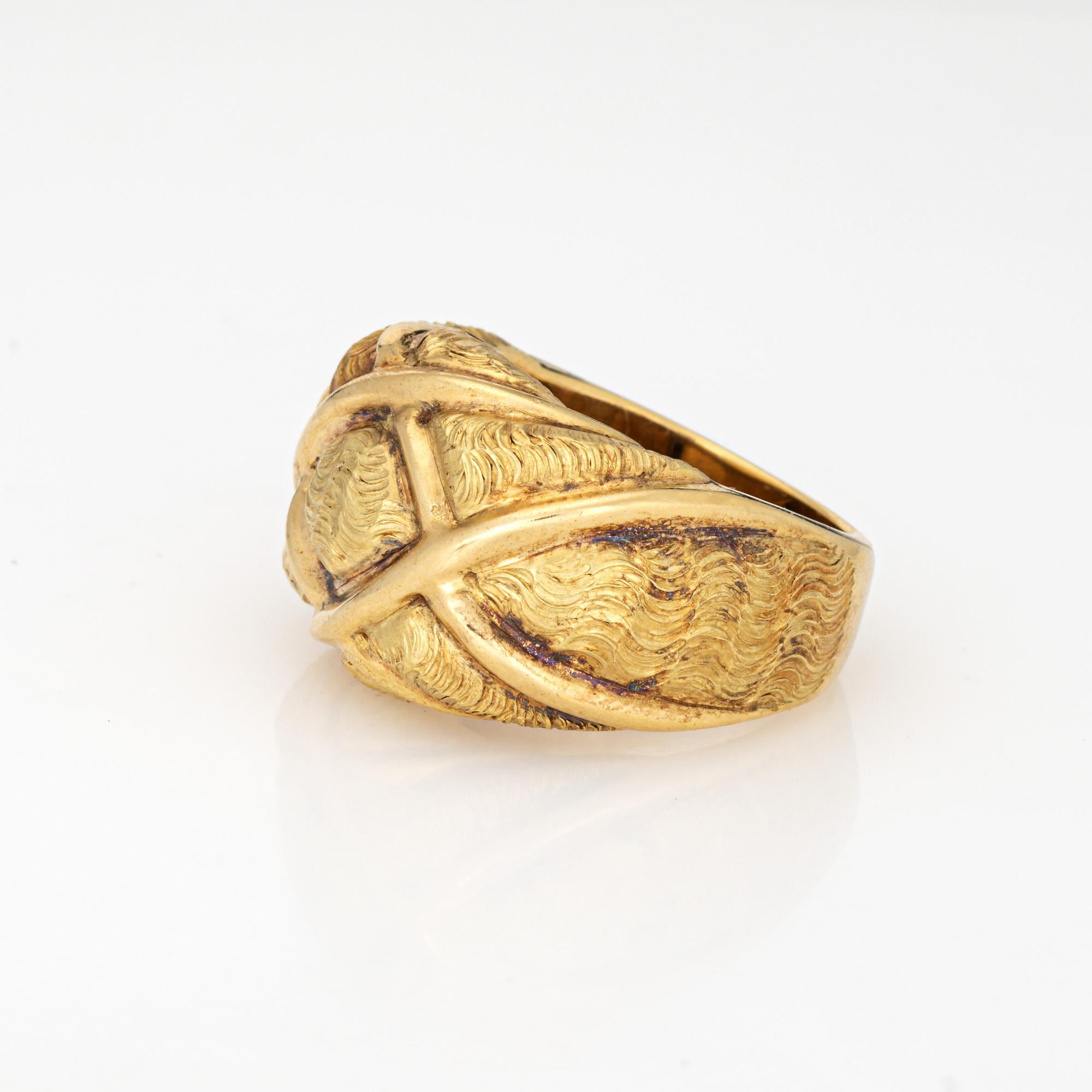 Vintage Tiffany & Co Anillo de colcha Cúpula Banda 18k Oro Amarillo Sz 5.5 Joyería Firmado en Bueno estado para la venta en Torrance, CA